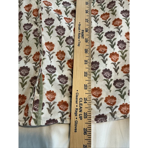 Sundance Womens Boxy 3/4 Sleeve Cotton Top Ivory Multi Floral‎ Sz Large - Picture 11 of 12